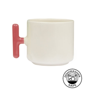 Sublimasyon Pembe Kulplu Seramik Latte Kupa - Kutulu - 3