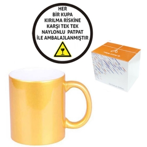 - Sublimasyon Porselen Altın Sedefli Kupa - Kutulu (1)  - Sublimasyon Porselen Altın Sedefli Kupa - Kutulu (1)
