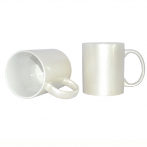 Sublimasyon Porselen Beyaz Sedefli Kupa - Kutulu - 4