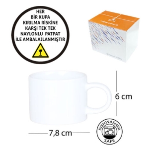 - Sublimasyon Porselen Beyaz Sweet Fincan - Kutulu (1)  - Sublimasyon Porselen Beyaz Sweet Fincan - Kutulu (1)