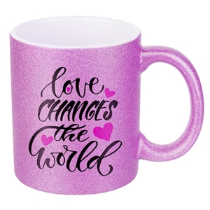 Sublimasyon Porselen Glitter (Simli) Mor Kupa - Kutulu - 3