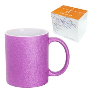 - Sublimasyon Porselen Glitter (Simli) Mor Kupa - Kutulu  - Sublimasyon Porselen Glitter (Simli) Mor Kupa - Kutulu