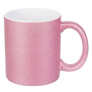 Sublimasyon Porselen Glitter (Simli) Pembe Kupa - Kutulu - 4