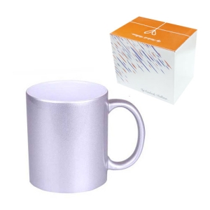 Sublimasyon Porselen Gümüş Sedefli Kupa - Kutulu - 3