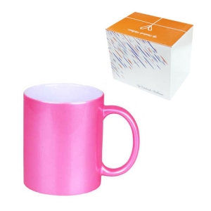 Sublimasyon Porselen Pembe Sedefli Kupa - Kutulu - 3