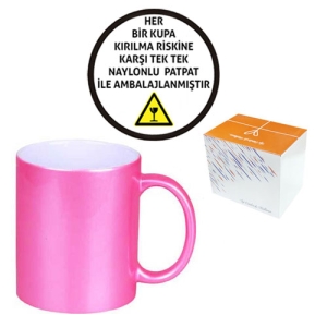 - Sublimasyon Porselen Pembe Sedefli Kupa - Kutulu (1)  - Sublimasyon Porselen Pembe Sedefli Kupa - Kutulu (1)