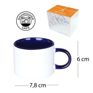 Sublimasyon Porselen Sapı ve İçi Lacivert Sweet Fincan - Kutulu - 3