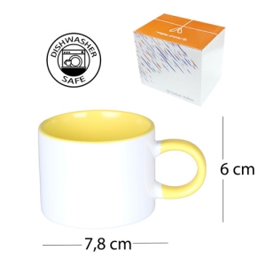 Sublimasyon Porselen Sapı ve İçi Sarı Sweet Fincan - Kutulu - 3