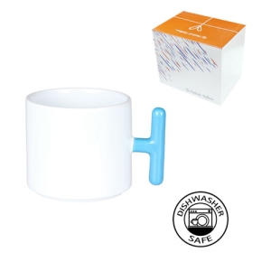 Sublimasyon Porselen T  Mavi Kulplu Kupa - Kutulu - 4