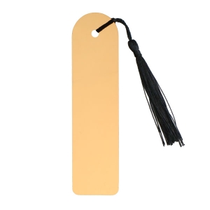  - Sublimasyon Püsküllü Metal Kitap Ayracı - Aynalı Altın