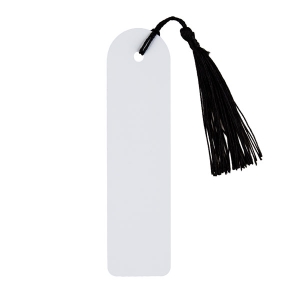  - Sublimasyon Püsküllü Metal Kitap Ayracı - Aynalı Gümüş 