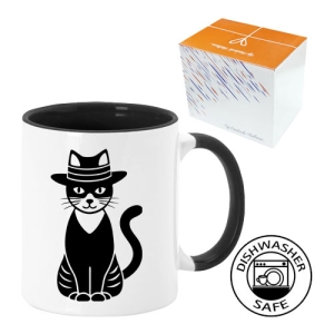 Sublimasyon Porselen Sapı ve İçi Siyah Kupa - Kutulu - 3