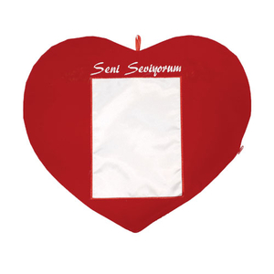 - Sublimasyon Seni Seviyorum Kırmızı Kalp Yastık - Dikey  - Sublimasyon Seni Seviyorum Kırmızı Kalp Yastık - Dikey