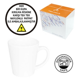 - Sublimasyon Porselen Beyaz Konik Kupa - Kutulu (1)  - Sublimasyon Porselen Beyaz Konik Kupa - Kutulu (1)