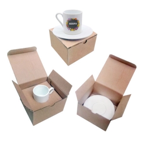 - Sublimasyon Seramik Kahve Fincanı - Kraft Kutulu (1)  - Sublimasyon Seramik Kahve Fincanı - Kraft Kutulu (1)