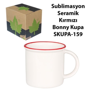 Sublimasyon Seramik Kırmızı Bonny Kupa - Kutulu  - 3
