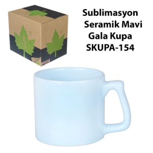 Sublimasyon Seramik Mavi Gala Kupa - Kutulu - 3