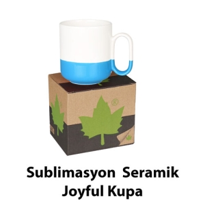Sublimasyon Seramik Mavi Joyful Kupa - Kutulu - 3