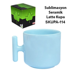 - Sublimasyon Seramik Mavi Latte Kupa - Kutulu (1)  - Sublimasyon Seramik Mavi Latte Kupa - Kutulu (1)