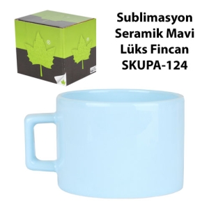 Sublimasyon Seramik Mavi Lüks Fincan - Kutulu - 3