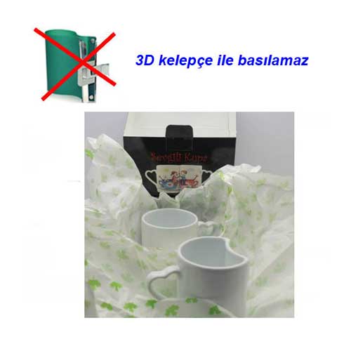 Sublimasyon Seramik  Beyaz Sevgili Kupası - 3