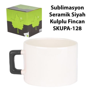 Sublimasyon Seramik Siyah Kulplu Lüks Fincan - Kutulu - 3