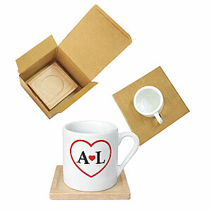  - Sublimasyon Seramik Türk Kahve Fincanı - Ahşap Tabaklı (1)