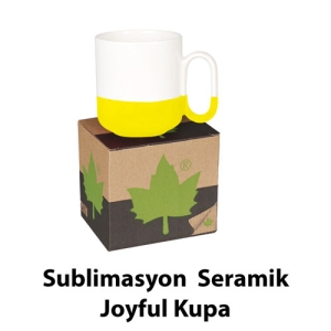 Sublimasyon Seramik Sarı Joyful Kupa - Kutulu - 3