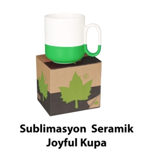 Sublimasyon Seramik Yeşil Joyful Kupa - Kutulu - 3