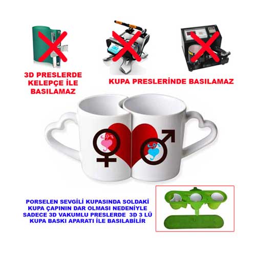 - Sublimasyon Porselen Beyaz Sevgili Kupası  - Sublimasyon Porselen Beyaz Sevgili Kupası