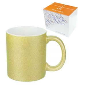 Sublimasyon Porselen Glitter (Simli) Altın Kupa - Kutulu - 4