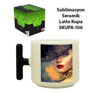 - Sublimasyon Siyah Kulplu Seramik Latte Kupa - Kutulu (1)  - Sublimasyon Siyah Kulplu Seramik Latte Kupa - Kutulu (1)