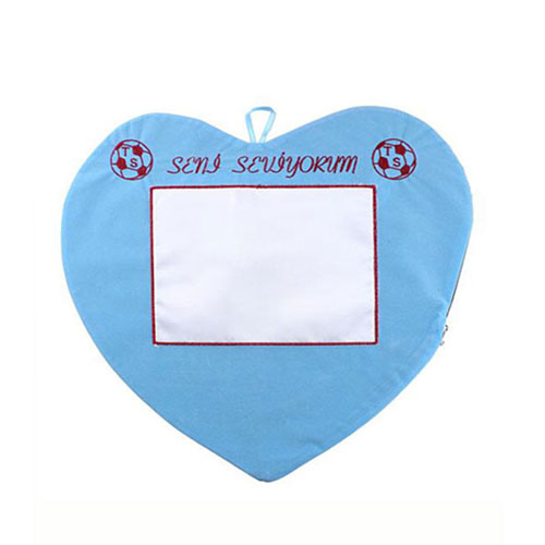 - Sublimasyon Taraftar Kalp Yastık - Bordo Lacivert  - Sublimasyon Taraftar Kalp Yastık - Bordo Lacivert