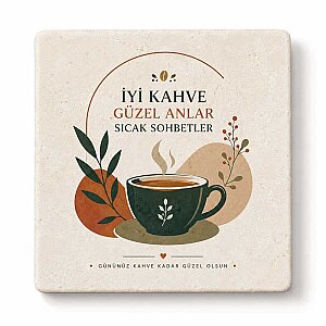 Sublimasyon Taş Bardak Altlığı 10x10 cm - Limra (1)