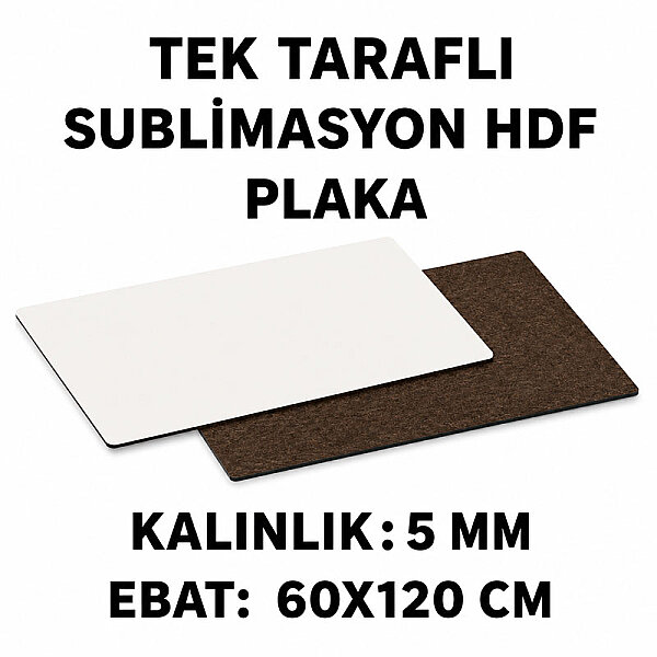 Sublimasyon Tek Taraflı 5 mm HDF Plaka 60x120 cm - 1
