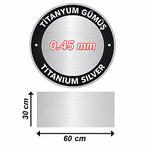 Sublimasyon Titanyum Gümüş Metal 30x60 cm - 0.45 mm