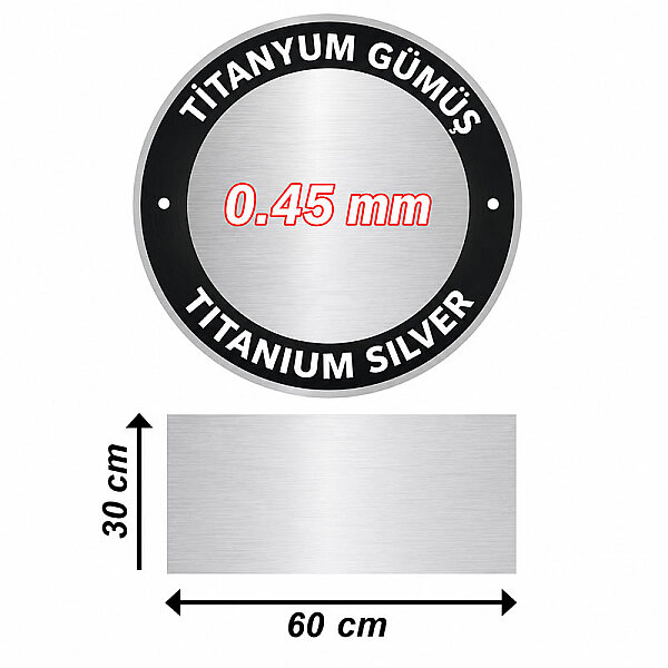 Sublimasyon Titanyum Gümüş Metal 30x60 cm - 0.45 mm - 1