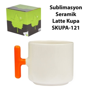 - Sublimasyon Turuncu Kulplu Seramik Latte Kupa - Kutulu (1)  - Sublimasyon Turuncu Kulplu Seramik Latte Kupa - Kutulu (1)