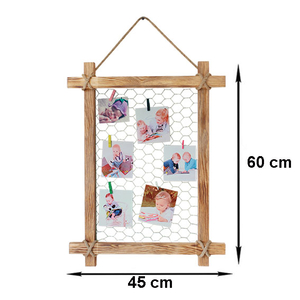  - Telli Mandallı Eskitme Ahşap Çerçeve 45X60 cm