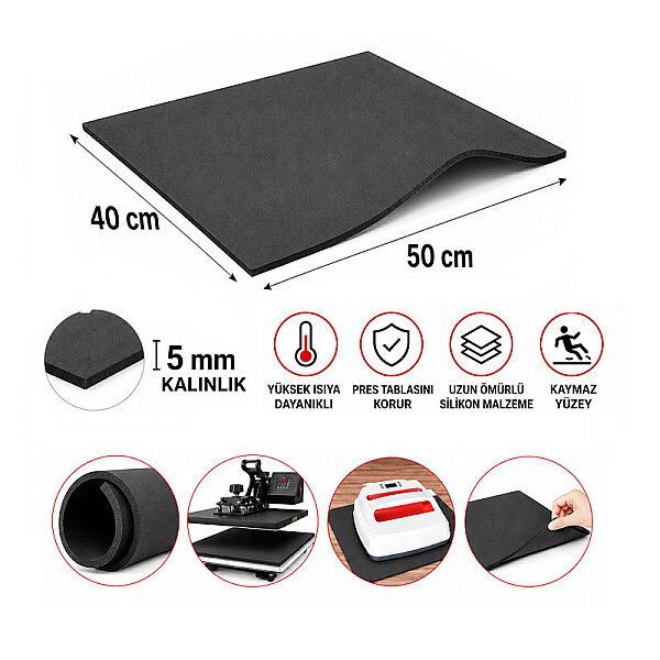 Transfer Presleri İçin Isıya Dayanıklı Mat 40x50 cm - 5 mm - 2