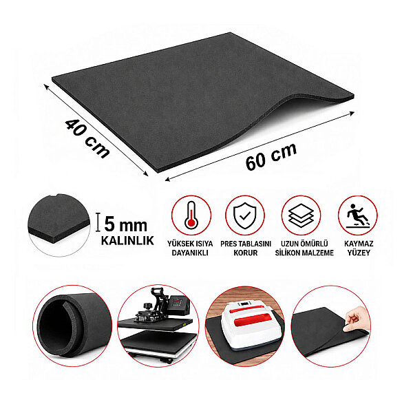 Transfer Presleri İçin Isıya Dayanıklı Mat 40x60 cm - 5 mm - 2