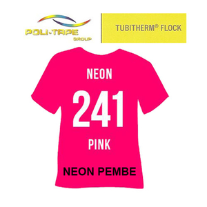- Tubitherm Flock 241 / Neon Pembe / 50 cm x 1 metre  - Tubitherm Flock 241 / Neon Pembe / 50 cm x 1 metre