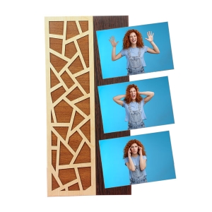  - Üçlü 10x15 cm Ahşap Fotoğraf Çerçevesi