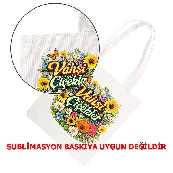 Uzun Saplı Kanvas Bez Çanta 35x40 cm   - 2