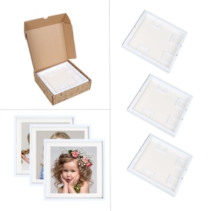- Yapışkanlı Sök Tak 3 lü Paket Kare Çerçeve - Beyaz  - Yapışkanlı Sök Tak 3 lü Paket Kare Çerçeve - Beyaz