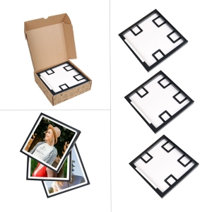 - Yapışkanlı Sök Tak 3 lü Paket Kare Çerçeve - Siyah  - Yapışkanlı Sök Tak 3 lü Paket Kare Çerçeve - Siyah