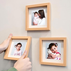  - Yapışkanlı Sök Tak 3 lü Paket Paspartulu Çerçeve - Ahşap (1)