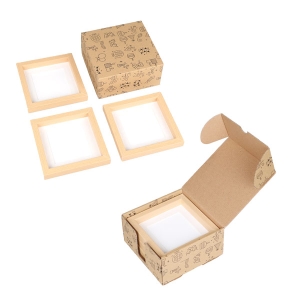  - Yapışkanlı Sök Tak 3 lü Paket Paspartulu Çerçeve - Ahşap