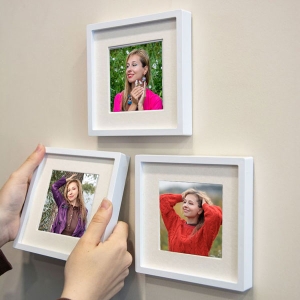  - Yapışkanlı Sök Tak 3 lü Paket Paspartulu Çerçeve - Beyaz (1)